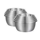 SOGA 2X Stainless Steel Nesting Basin Colander Perforated Kitchen Sink Washing Bowl Metal Basket Strainer Set of 5 - Cafe Supply