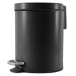 SOGA Foot Pedal Stainless Steel Rubbish Recycling Garbage Waste Trash Bin Round 12L Black - Cafe Supply