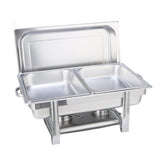 SOGA Double Tray Stainless Steel Chafing Catering Dish Food Warmer - Cafe Supply