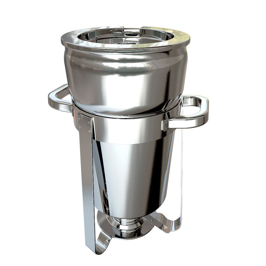 SOGA 11L Round Stainless Steel Soup Warmer Marmite Chafer Full Size Catering Chafing Dish - Cafe Supply