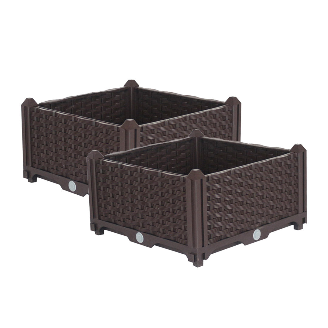 SOGA 2X 40cm Raised Planter Box Vegetable Herb Flower Outdoor Plastic Plants Garden Bed - Cafe Supply