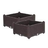 SOGA 2X 40cm Raised Planter Box Vegetable Herb Flower Outdoor Plastic Plants Garden Bed - Cafe Supply