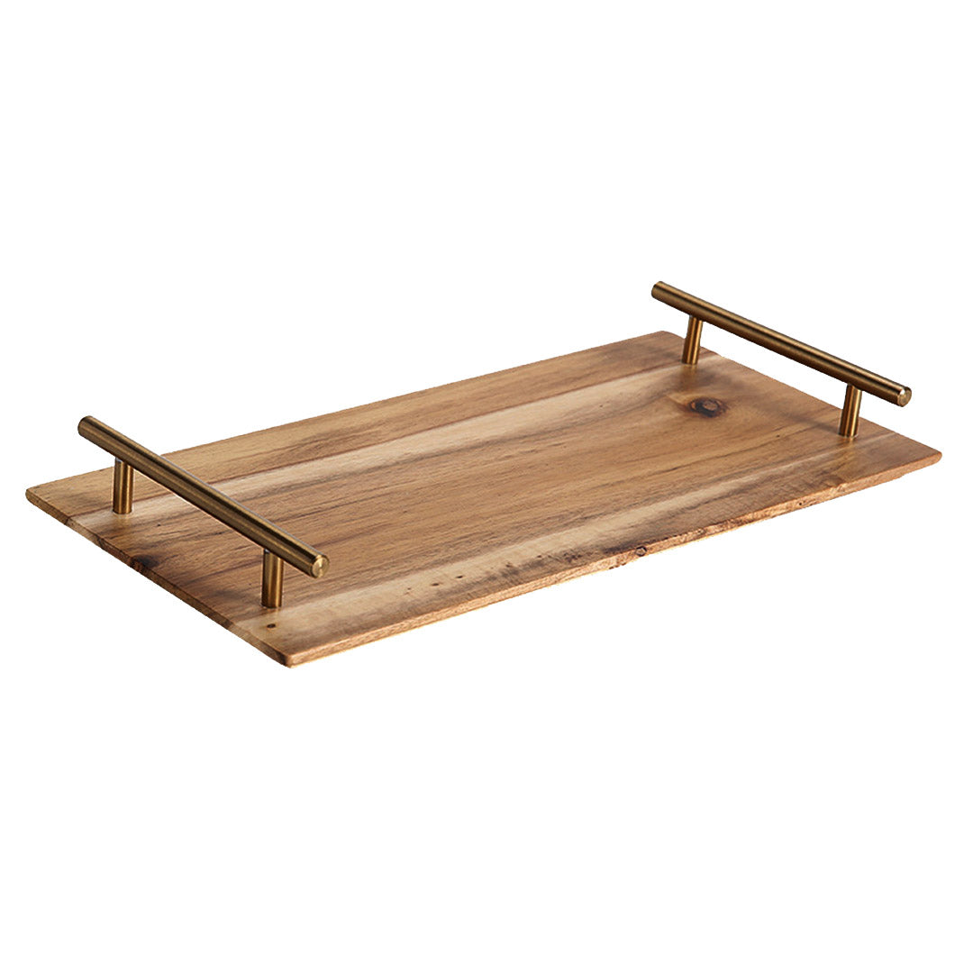 SOGA 39cm Brown  Rectangle Wooden Acacia Food Serving Tray Charcuterie Board Home Decor - Cafe Supply
