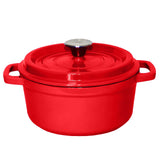 SOGA Cast Iron Enamel 24cm Porcelain Stewpot Casserole Stew Cooking Pot With Lid 3.6L Red - Cafe Supply