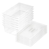 SOGA 150mm Clear Gastronorm GN Pan 1/1 Food Tray Storage Bundle of 6 with Lid - Cafe Supply