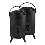 SOGA 2X 12L Stainless Steel Insulated Milk Tea Barrel Hot and Cold Beverage Dispenser Container with Faucet Black - Cafe Supply