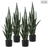 SOGA 4X 95cm Artificial Indoor Snake Sansevieria Plant Fake Decoration Tree Flower Pot - Cafe Supply
