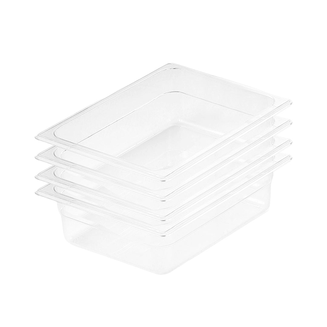 SOGA 150mm Clear Gastronorm GN Pan 1/2 Food Tray Storage Bundle of 4 - Cafe Supply