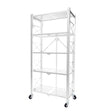 SOGA 5 Tier Steel White Foldable Display Stand Multi-Functional Shelves Portable Storage Organizer with Wheels - Cafe Supply