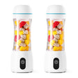 SOGA 2X 380ml Portable Mini USB Rechargeable Handheld Fruit Mixer Juicer White - Cafe Supply