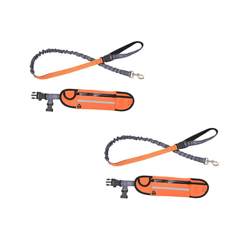 SOGA 2X Orange Adjustable Hands-Free Pet Leash Bag Dog Lead Walking Running Jogging Pet Essentials - Cafe Supply