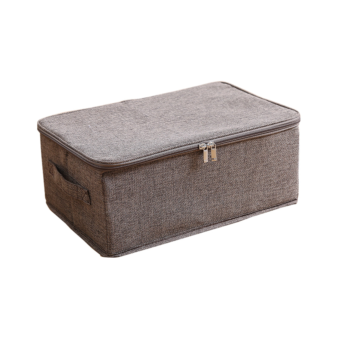 SOGA Coffee Small Portable Double Zipper Storage Box Moisture Proof Clothes Basket Foldable Home Organiser - Cafe Supply