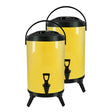 SOGA 2X 14L Stainless Steel Insulated Milk Tea Barrel Hot and Cold Beverage Dispenser Container with Faucet Yellow - Cafe Supply