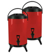 SOGA 2X 12L Stainless Steel Insulated Milk Tea Barrel Hot and Cold Beverage Dispenser Container with Faucet Red - Cafe Supply