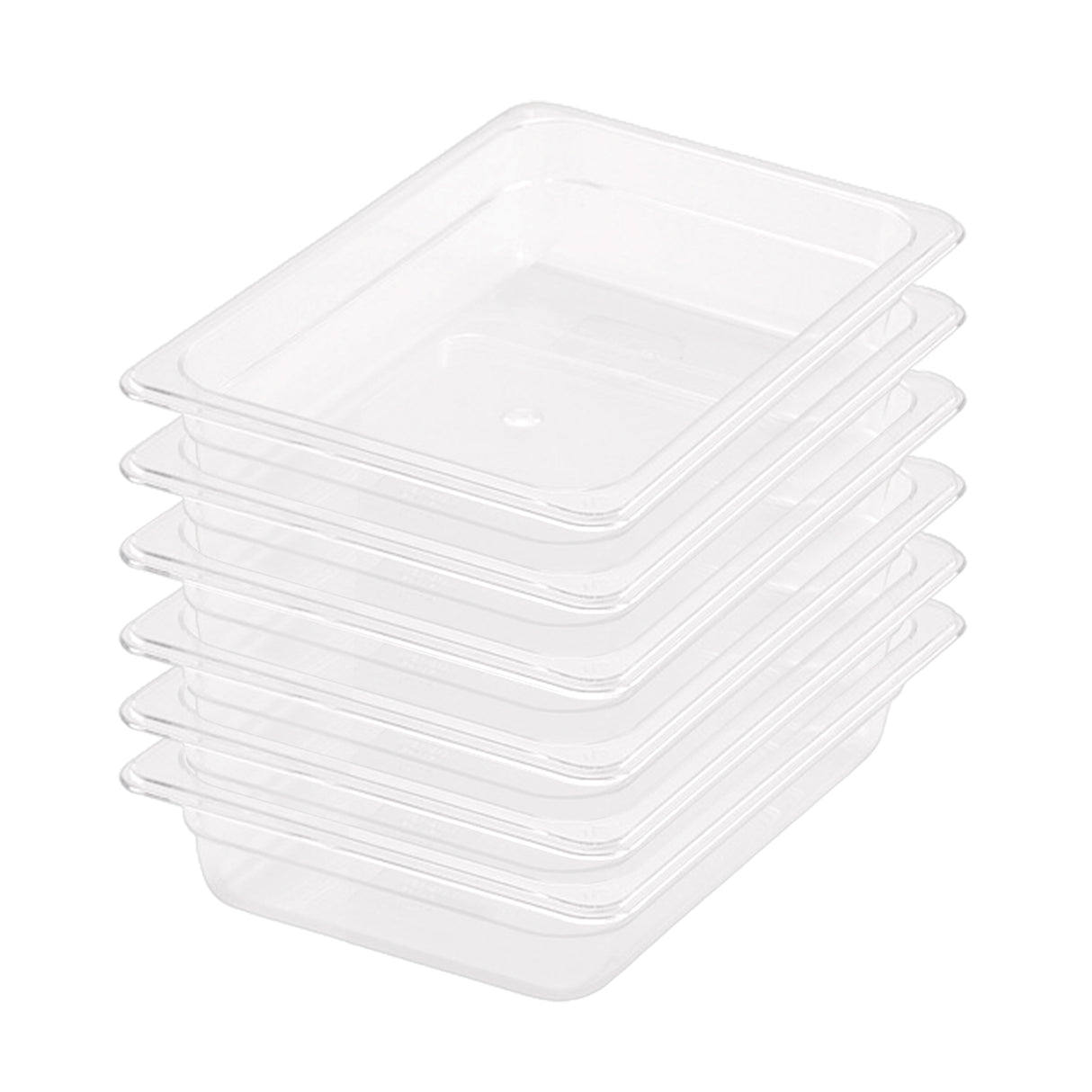SOGA 65mm Clear Gastronorm GN Pan 1/2 Food Tray Storage Bundle of 6 - Cafe Supply