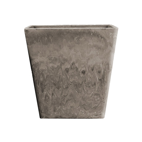 SOGA 27cm Sand Grey Square Resin Plant Flower Pot in Cement Pattern Planter Cachepot for Indoor Home Office - Cafe Supply