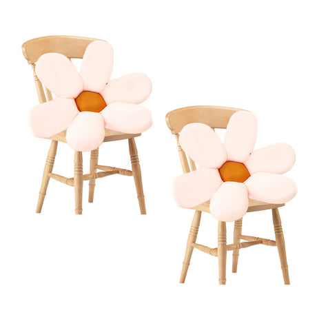 SOGA 2X White Daisy Flower Shape Cushion Soft Leaning Bedside Pad Floor Plush Pillow Home Decor - Cafe Supply
