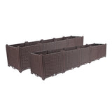 SOGA 2X 200cm Raised Planter Box Vegetable Herb Flower Outdoor Plastic Plants Garden Bed Deepen - Cafe Supply