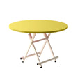 SOGA Yellow Dining Table Portable Round Surface Space Saving Folding Desk Home Decor - Cafe Supply