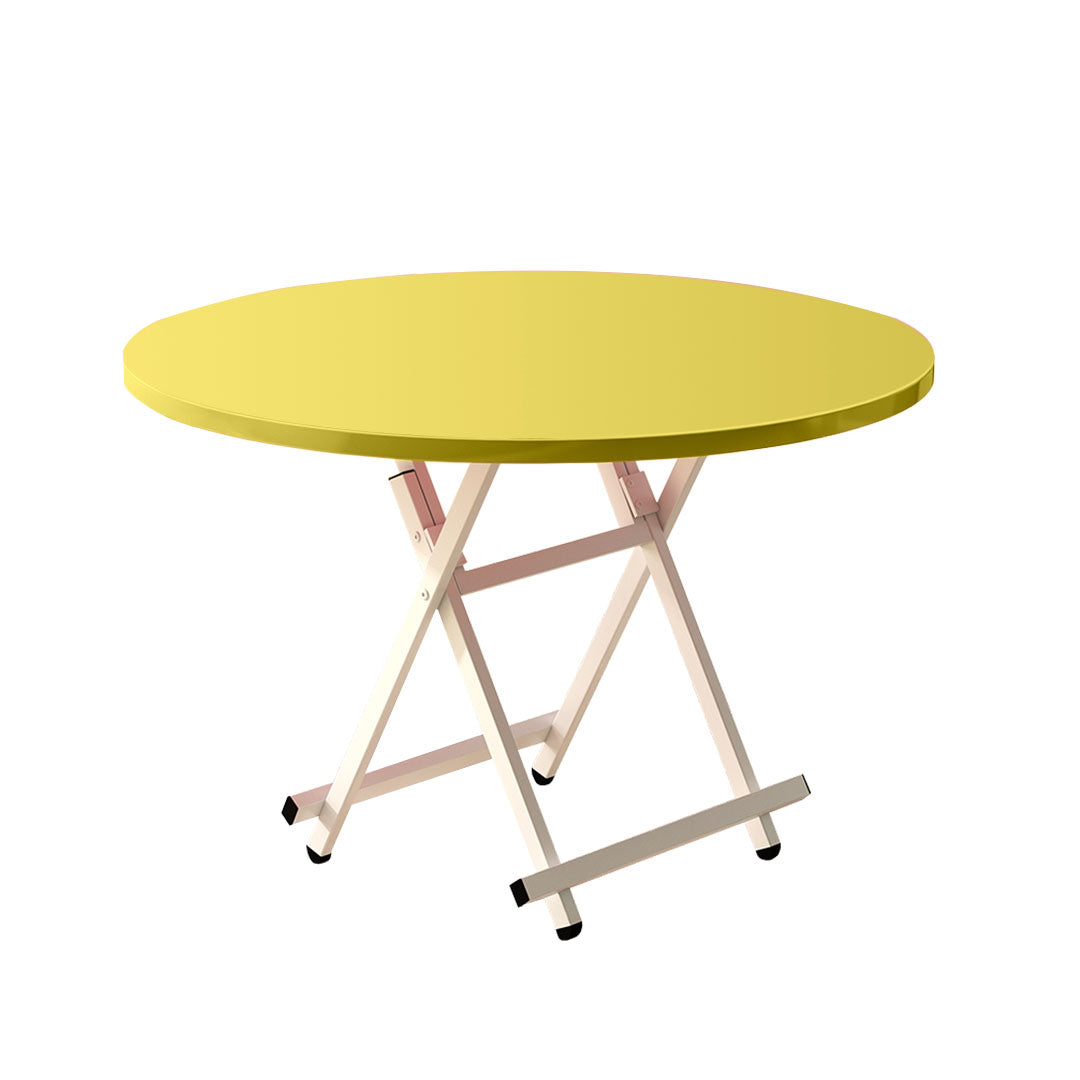 SOGA Yellow Dining Table Portable Round Surface Space Saving Folding Desk Home Decor - Cafe Supply