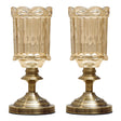 SOGA 2X 28cm Transparent Glass Flower Vase with Metal Base Filler Vase - Cafe Supply