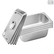 SOGA 4X Gastronorm GN Pan Full Size 1/3 GN Pan 10cm Deep Stainless Steel Tray With Lid - Cafe Supply
