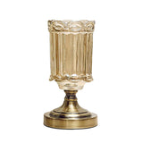 SOGA 25cm Transparent Glass Flower Vase with Metal Base Filler Vase - Cafe Supply