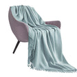 SOGA Grey Acrylic Knitted Throw Blanket Solid Fringed Warm Cozy Woven Cover Couch Bed Sofa Home Decor - Cafe Supply