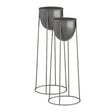 SOGA 2X 50cm Round Wire Metal Flower Pot Stand with Black Flowerpot Holder Rack Display - Cafe Supply