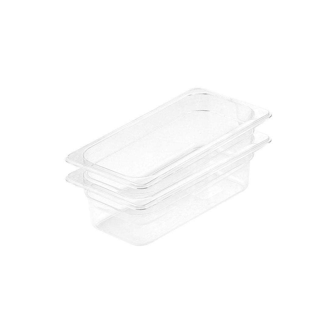 SOGA 100mm Clear Gastronorm GN Pan 1/3 Food Tray Storage Bundle of 2 - Cafe Supply