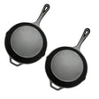 SOGA 2X 30cm Round Cast Iron Frying Pan Skillet Steak Sizzle Platter with Helper Handle - Cafe Supply