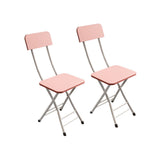 SOGA Pink Foldable Chair Space Saving Lightweight Portable Stylish Seat Home Decor Set of 2 - Cafe Supply