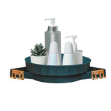 SOGA Green 360 Degree Wall-Mounted Rotating Bathroom Organiser Corner Vanity Rack Toilet Adhesive Storage Shelf - Cafe Supply