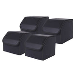 SOGA 4X Leather Car Boot Collapsible Foldable Trunk Cargo Organizer Portable Storage Box Black Small - Cafe Supply