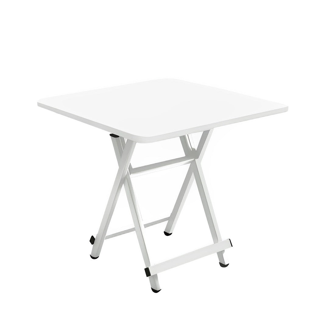 SOGA White Dining Table Portable Square Surface Space Saving Folding Desk with Lacquered Legs  Home Decor - Cafe Supply