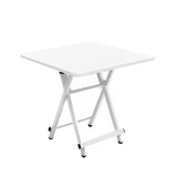 SOGA White Dining Table Portable Square Surface Space Saving Folding Desk with Lacquered Legs  Home Decor - Cafe Supply