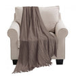 SOGA Coffee Textured Knitted Throw Blanket Warm Cozy Woven Cover Couch Bed Sofa Home Decor with Tassels - Cafe Supply