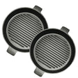 SOGA 2X 26cm Round Ribbed Cast Iron Frying Pan Skillet Steak Sizzle Platter with Handle - Cafe Supply