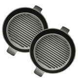 SOGA 2X 26cm Round Ribbed Cast Iron Frying Pan Skillet Steak Sizzle Platter with Handle - Cafe Supply