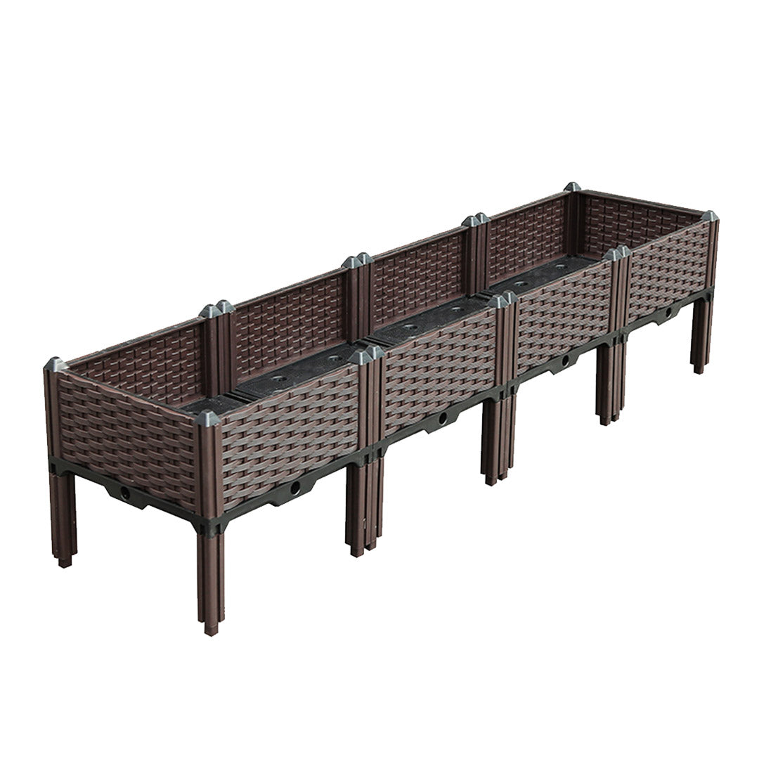 SOGA 160cm Raised Planter Box Vegetable Herb Flower Outdoor Plastic Plants Garden Bed with Legs - Cafe Supply