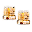 SOGA 2X Transparent Cosmetic Storage Box Clear Makeup Skincare Holder with Lid Drawers Waterproof  Dustproof Organiser - Cafe Supply