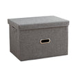 SOGA Grey Large Foldable Canvas Storage Box Cube Clothes Basket Organiser Home Decorative Box - Cafe Supply