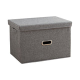 SOGA Grey Large Foldable Canvas Storage Box Cube Clothes Basket Organiser Home Decorative Box - Cafe Supply