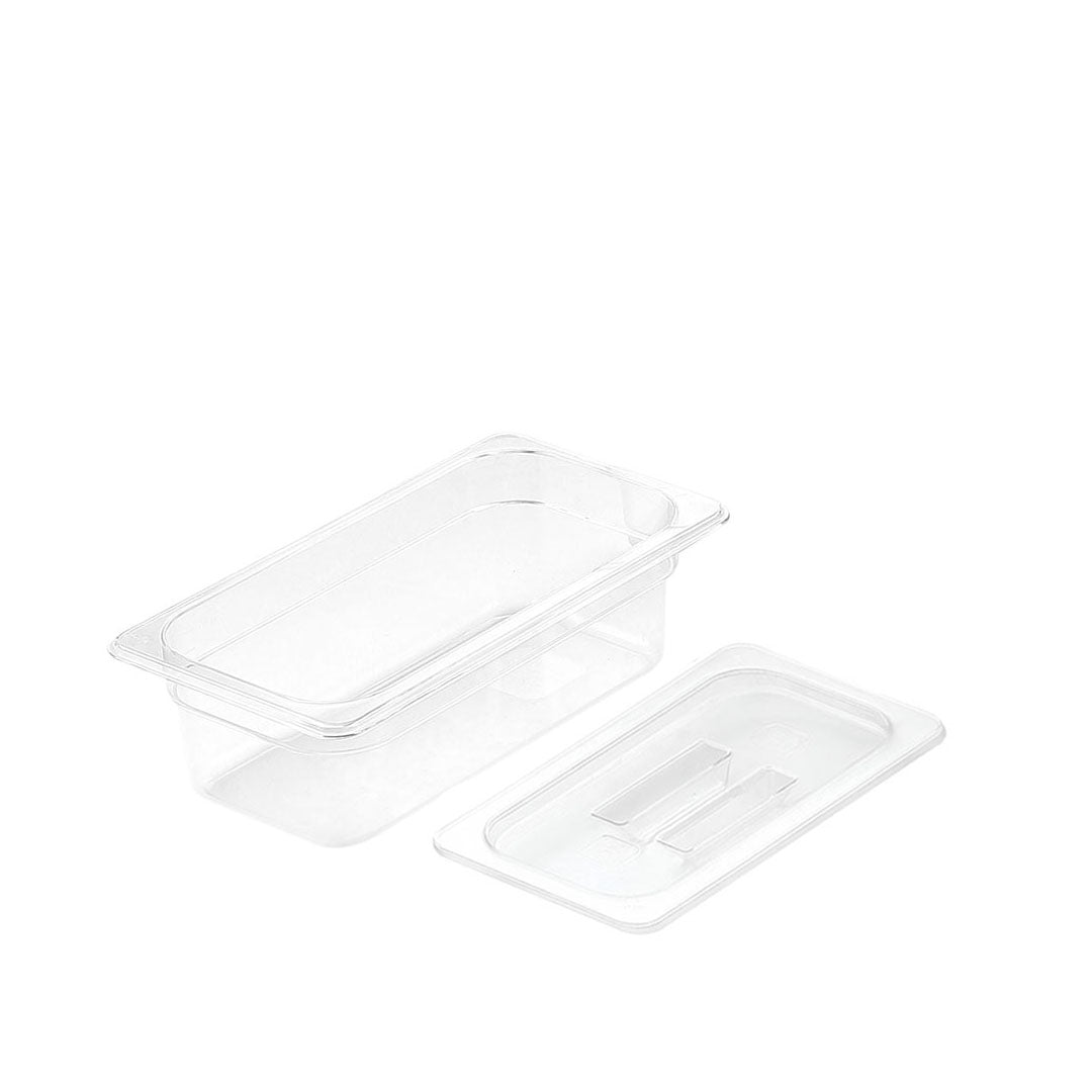 SOGA 100mm Clear Gastronorm GN Pan 1/3 Food Tray Storage with Lid - Cafe Supply
