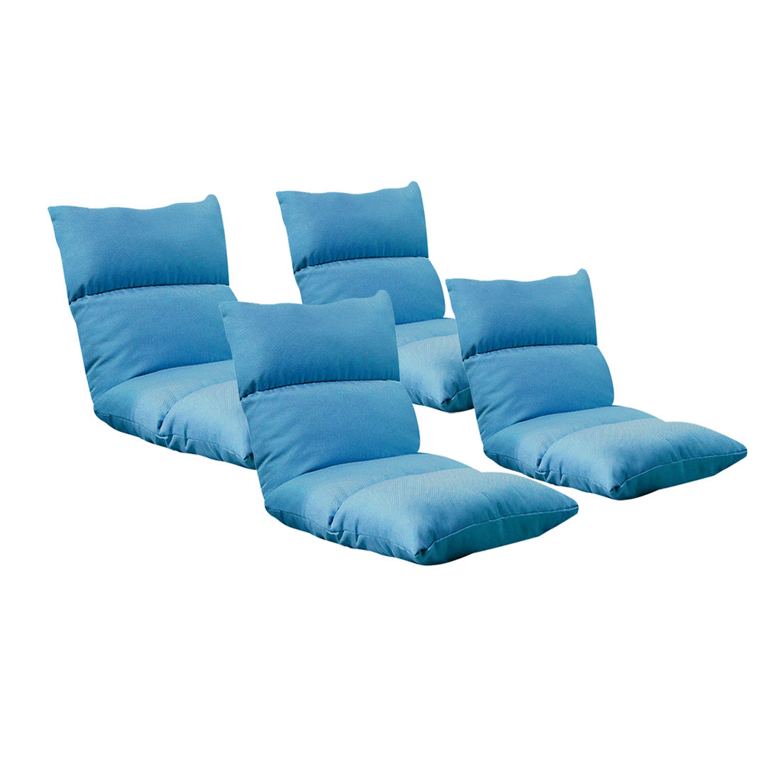 SOGA 4X Lounge Floor Recliner Adjustable Lazy Sofa Bed Folding Game Chair Blue - Cafe Supply