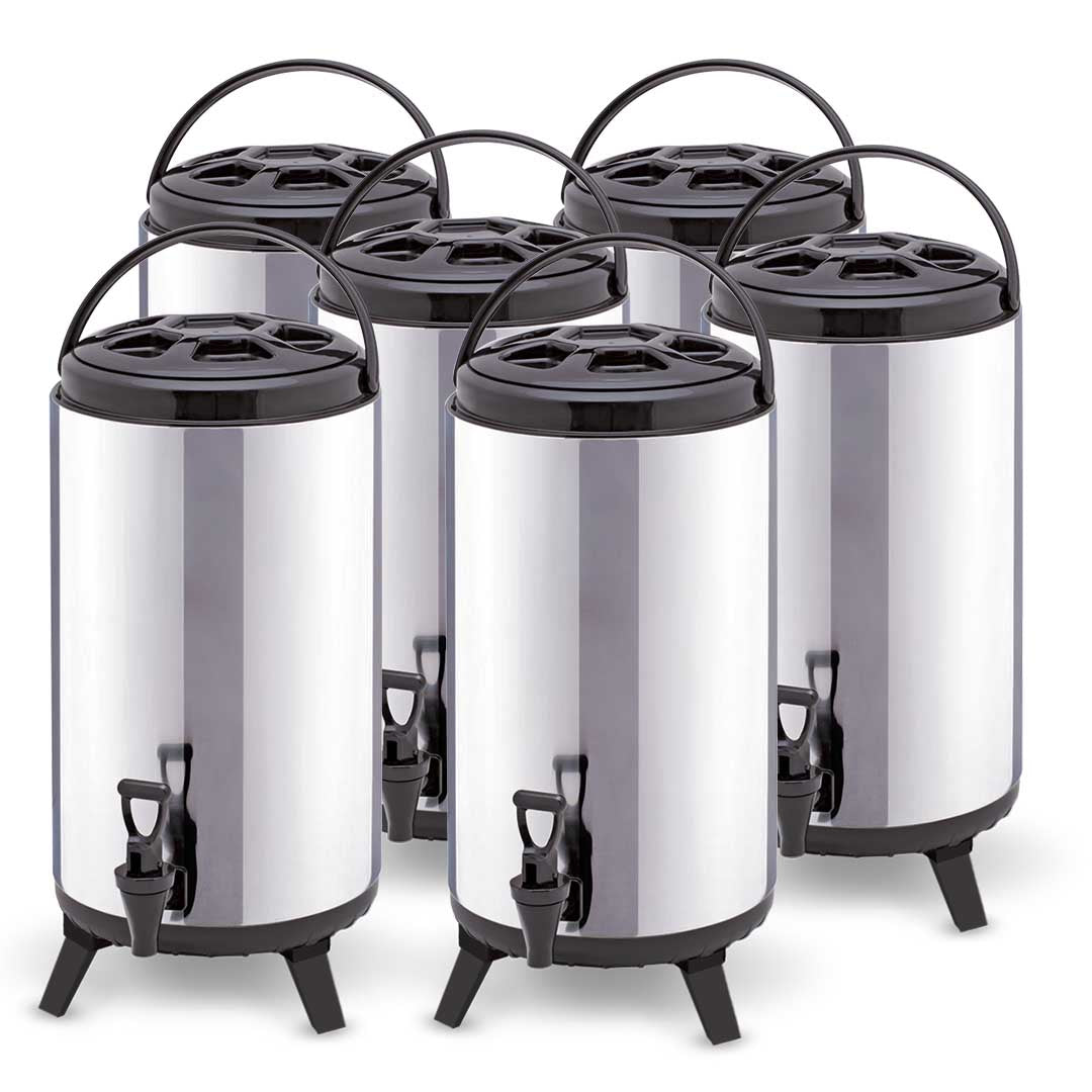 SOGA 6X 8L Portable Insulated Cold/Heat Coffee Tea Beer Barrel Brew Pot With Dispenser - Cafe Supply