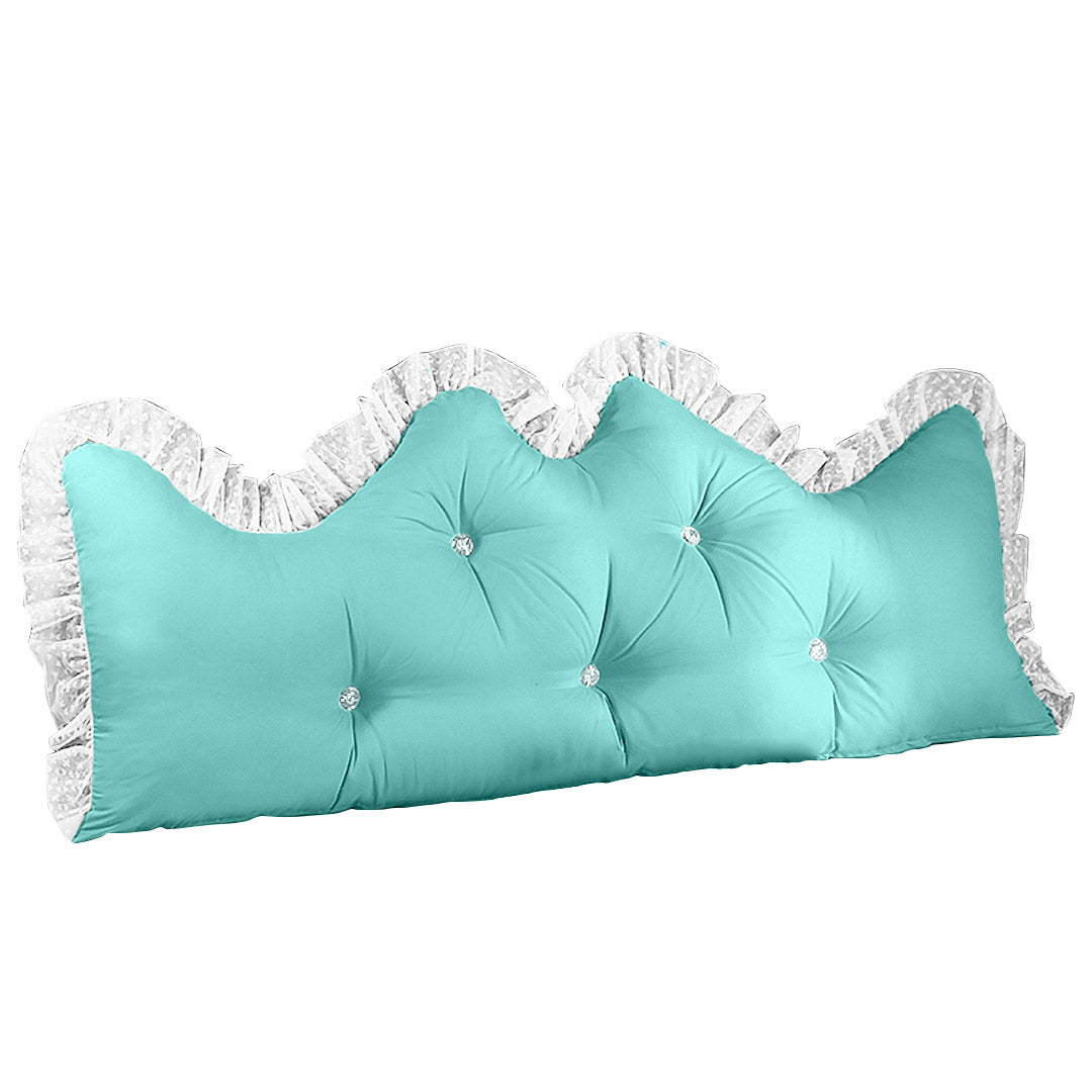 SOGA 180cm Light Blue Princess Bed Pillow Headboard Backrest Bedside Tatami Sofa Cushion with Ruffle Lace Home Decor - Cafe Supply
