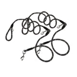 SOGA 2X 220cm Multifunction Hands-Free Rope Pet Cat Dog Puppy Double Ended Leash for Walking Training Tracking Obedience Black - Cafe Supply