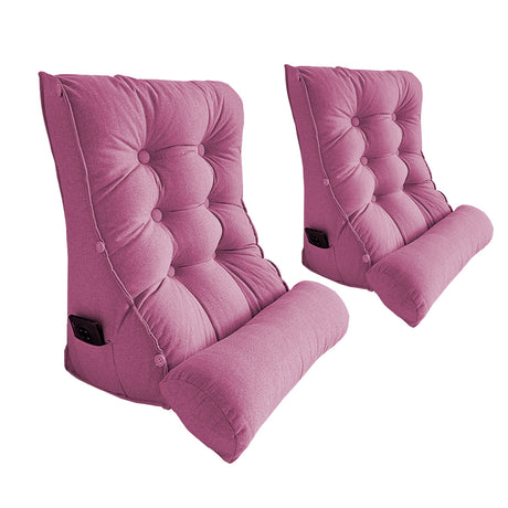 SOGA 2X 60cm Magenta Triangular Wedge Lumbar Pillow Headboard Backrest Sofa Bed Cushion Home Decor - Cafe Supply