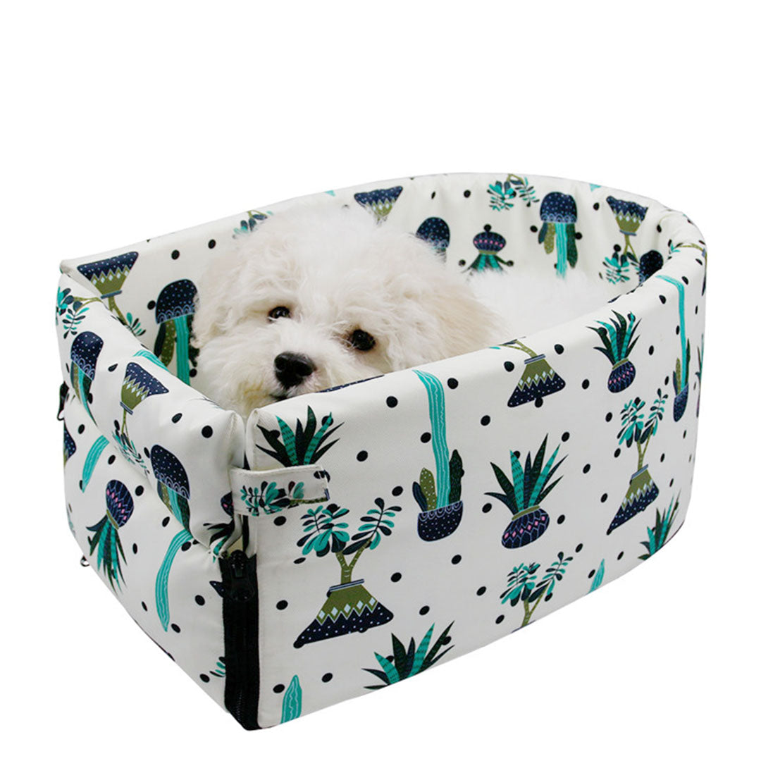SOGA Car Central Control Nest Pet Safety Travel Bed Dog Kennel Portable Washable Pet Bag White - Cafe Supply